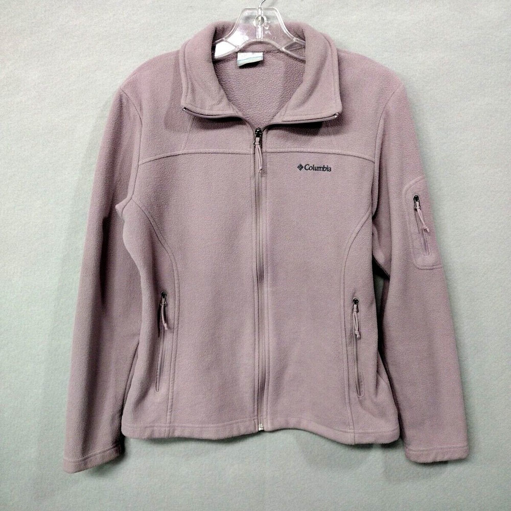 Columbia Fast Track 2 Full Zip Fleece Jacket Womens M Lavender Outdoor Hiking